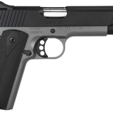 Kimber Mfg, Inc 3700693 Custom LW Shadow Ghost 45 ACP 8+1 5" Stainless Match Grade Barrel, KimPro Black Serrated Stainless Steel Slide, KimPro Gray Aluminum Frame w/Beavertail, Black Hogue Rubber Grip