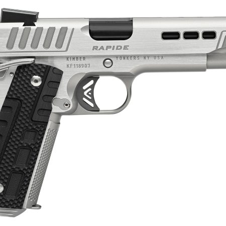 Kimber Mfg.,inc 3000428 Rapide Frost 9mm Luger 9+1 5" Black DLC Stainless Steel Barrel, Kimpro II Silver Lightening Cut/Serrated Stainless Steel Slide & Frame w/Beavertail, Black G10 Grip
