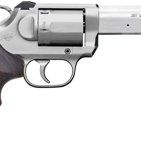 Kimber Mfg, Inc 3400031 K6S Combat DA/SA 357 Mag 6 Shot 4" Brushed Stainless Stainless Steel Barrel & Cylinder, Brushed Stainless Steel Frame, Walnut 3-Finger Target Grip, Exposed Hammer