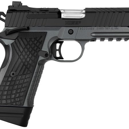 Kimber Mfg.,inc 3100015 KDS9C  9mm 15+1 4.09" KimPro Gray/Black Front and Rear Serrations Stainless Steel Black Crosshatch cut G-10 Grip