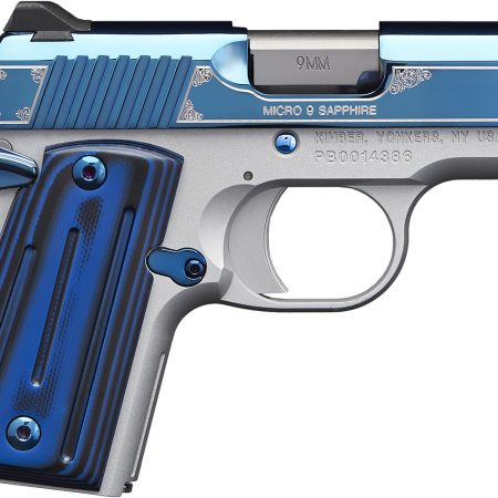 Kimber Mfg.,inc 3300111 Micro 9 Sapphire 9mm 6+1 3.15" Polished Bright Blue PVD Coating Stainless Steel Slide G-10 Grip