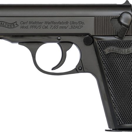 Walther Arms 4796059 PPK/S  Carry Frame 32 ACP 7+1 3.30" Black Steel Threaded Barrel, Black Serrated Zinc Alloy Slide, Black Aluminum Frame w/Beavertail, Textured Polymer Grip