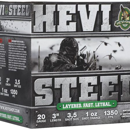 HEVI-Shot HS62035 HEVI-Steel Waterfowl 20Gauge 3" 1oz 3/5Shot 25 Per Box/10 Case