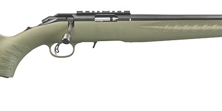 Ruger 8336 American Rimfire  Sports South Exclusive Full Size 17 HMR 9+1 18" Satin Blued Threaded Barrel, Blued Scope Rail Steel Receiver, OD Green Synthetic Adjustable Stock, Right Hand