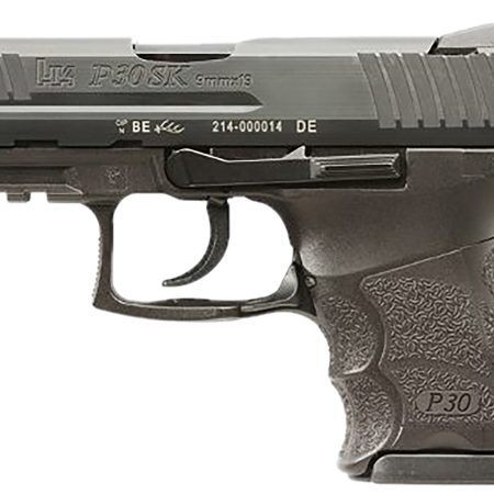 HK 81001107 P30SK V3 Sub-Compact Frame 9mm Luger 12+1/15+1 3.27" Black Steel Barrel, Black Cerakote Serrated Steel Slide, Black Polymer Frame w/Picatinny Rail, Ambidextrous