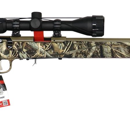 Savage Arms 90757 93 XP 22 WMR 10+1 21" Coyote Tan Cerakote Button-Rifled Barrel & Drilled & Tapped Steel Receiver, Brush Camouflage Fixed Synthetic Stock, Weaver 3-9x40mm