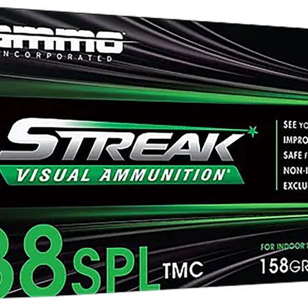 Ammo Inc 38158TMCSTRKGRN50 Streak Visual (GREEN)  38Special 158gr Total Metal Case 50 Per Box/20 Case