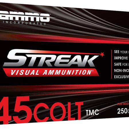 Ammo Inc 45C250TMCSTRKRED50 Streak Visual (RED)  45Colt 250gr Total Metal Case 50 Per Box/20 Case