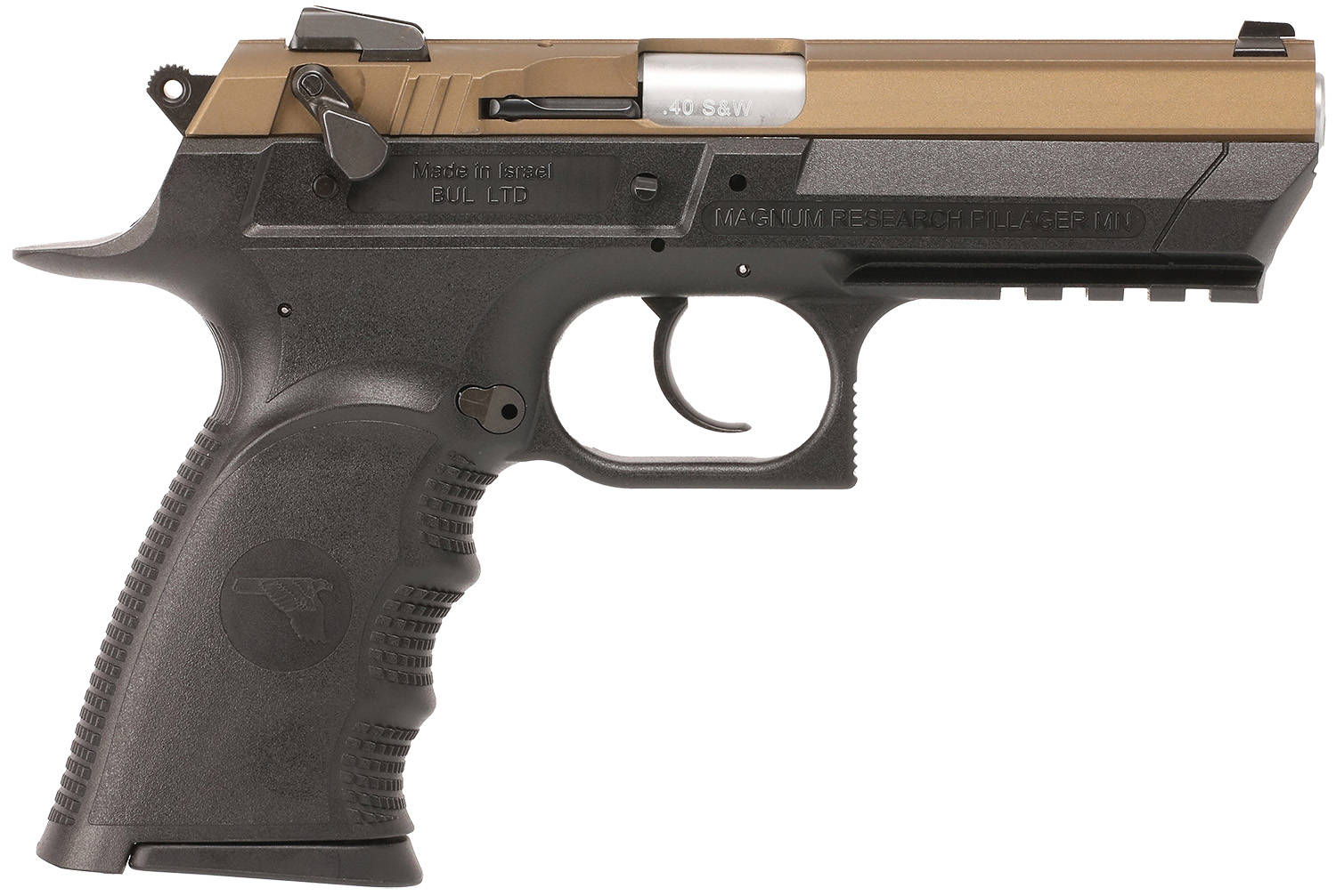 Magnum Research BE94133RLBB Baby Eagle III 40 S&W 12+1 4.43" Burnt Bronze Carbon Steel Slide Black Textured