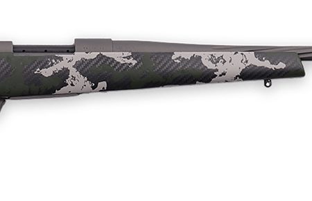 Weatherby VTE653WR8B Vanguard Talon 6.5-300 Wthby Mag 3+1 28" Tungsten Cerakote Peak 44 Blacktooth Carbon Fiber Stock w/ Green & White Sponge Pattern