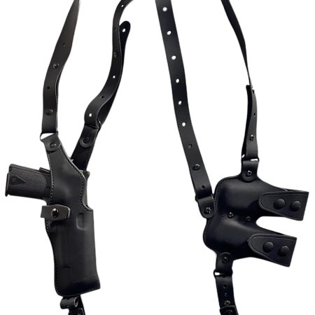 1791 Gunleather NSS1SBLVR  Optic Ready Shoulder Vertical Black Fits 1911 Right Hand