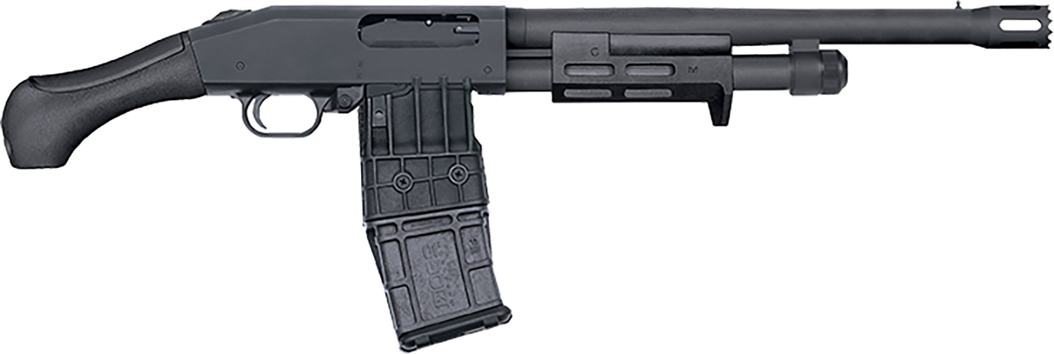 Mossberg 50217 590M Breacher 12 Gauge Pump 2.75" 10+1 14.38" Matte Blued Heavy Walled Barrel, M-LOK Forend, Matte Blued Drilled & Tapped Receiver, Black Birdshead Grip
