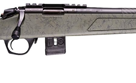 Bergara Rifles BMR010 BMR-X Carbon Fiber 22 WMR 10+1 18" Carbon Fiber Threaded Barrel, Black Cerakote Picatinny Rail Steel Receiver, Adj LOP Black w/Green Webbing Synthetic Stock