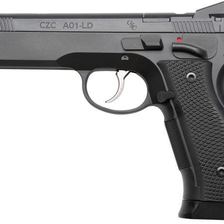 Cz Custom Shop 96336 A01-LD  9mm Luger 19+1 5" Match Grade Bull Barrel, Black Optic Cut/Serrated Steel Slide, Black Polycoat Steel Frame w/Beavertail, Black G10 Grip, Long Dustcover