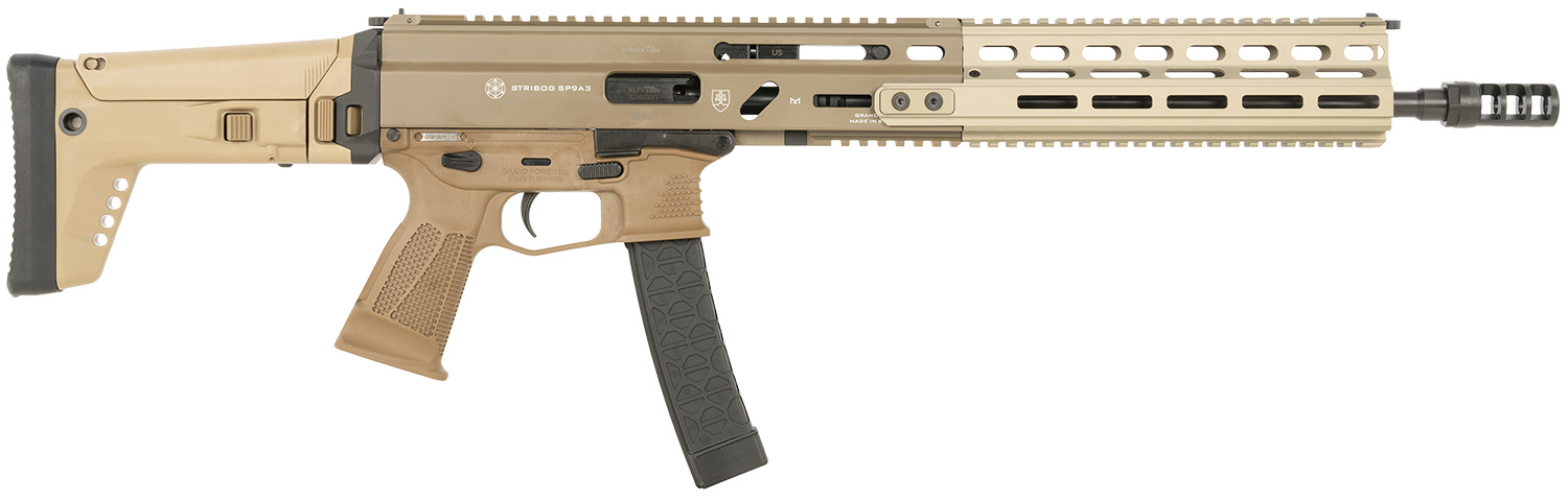 Grand Power 810091158012 Stribog SP9A3 9mm Luger 30+1 16" Flat Dark Earth