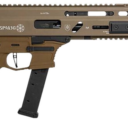 Grand Power 810091156483 Stribog SP9A3G 9mm Luger 16" Black Barrel, Flat Dark Earth Receiver, Polymer Stock & Grip