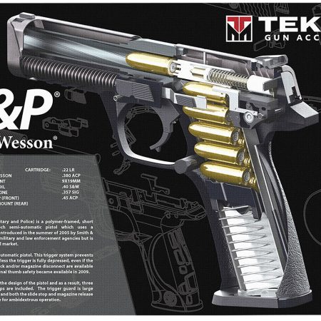 TekMat TEKR17SWMPCA S&W M&P Cutaway Cleaning Mat Black/White Rubber 11" x 17"