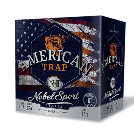 Nobel/Eurosports LLC ANS2788 American Trap  12Gauge 2.75" 8Shot 25 Per Box/10 Case *Sold by the Case