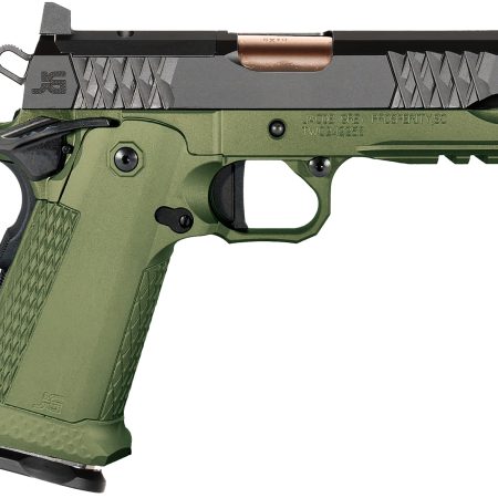 JACOB GREY FIREARMS TWC9EDG TWC9  9mm Luger 17+1 4.25" Black Bull Barrel, Black Optic Ready/Serrated Steel Slide, Duty Green Aluminum Frame w/Beavertail & Picatinny Rail