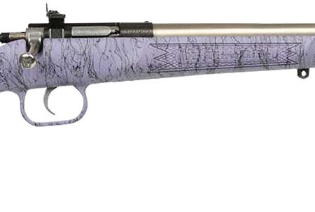 Crickett KSA2445 Gen2  Youth 22 LR 1rd 16.13" Stainless Single Shot Barrel, Stainless Steel Receiver, Purple w/Black Webbing Fixed Synthetic Stock