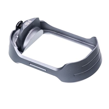 Tyrant CNC TDG19G5MWGREYBLKSCREW  Magwell Fits Glock 19 Gen 5 Grey Aluminum