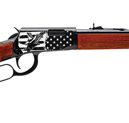 Rossi RL22181WD-EN22 Rio Bravo  22 LR 15+1 18" Black Polished Alloy Steel Barrel, Black Engraved w/Flag & Eagle Alloy Steel Receiver, Hardwood Fixed Stock, Right Hand
