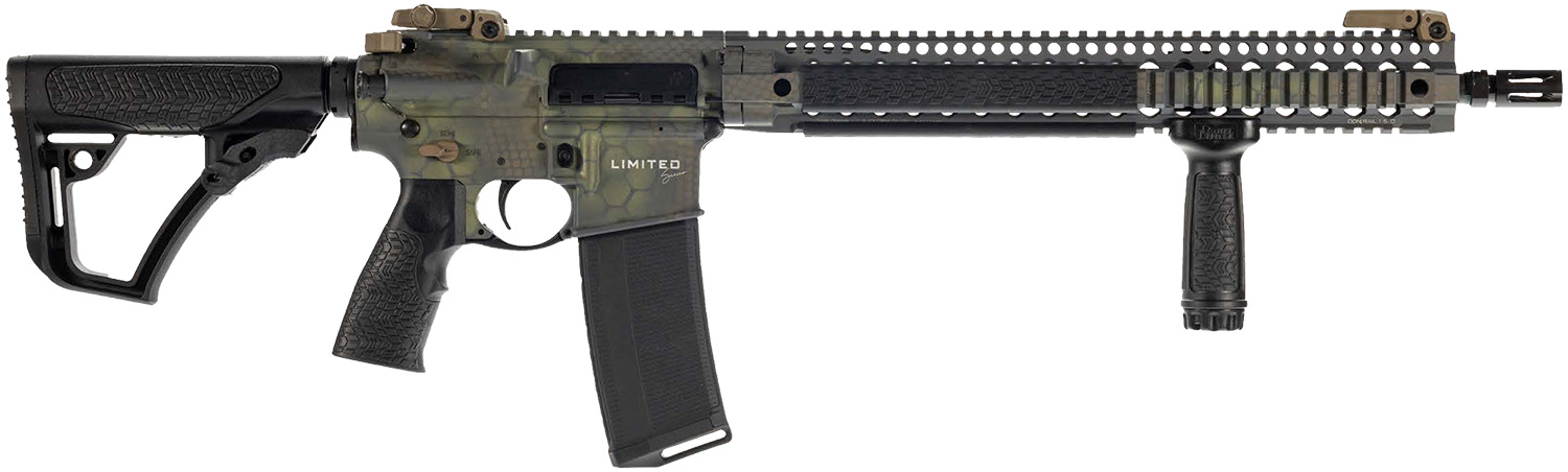 Daniel Defense DLRLIMSER-002 DDM4 V9 5.56 NATO 32+1 16" Crocodile Rattlecan Threaded Barrel, Crocodile Rattlecan Picatinny Rail Aluminum Receiver, DD Buttstock Black Polymer Stock, Black Polymer Grip