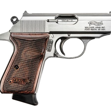 Walther Arms 4796004WG PPK/S  Carry Frame 380 ACP 7+1 3.30" Stainless Steel Barrel, Serrated Stainless Steel Slide & Frame w/Beavertail, Walnut Grip