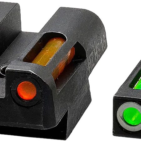 HiViz CZN421 LiteWave H3 Fiber-Optic Sight Set Green Tritium/White Outline w/ Litepipes Orange Fits CZ 75, 85, P-01