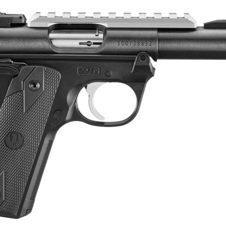 Ruger 40190 Mark IV 22/45 22 LR 10+1 4.40" Stainless Threaded Bull Barrel, Black Picatinny Rail Receiver, Black Polymer Frame, Black Checkered Polymer Grip