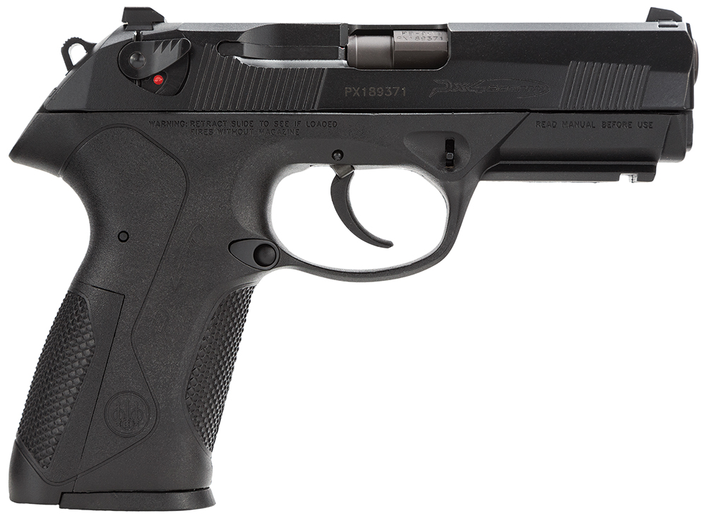 Beretta USA JXF9F21 Px4 Storm Full Size Frame 9mm Luger 17+1, 4.10" Black Steel Barrel, Black Bruniton Serrated Steel Slide, Black Polymer Frame w/Picatinny Rail, Ambidextrous