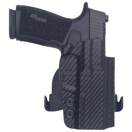 Rounded Gear SSRP365XMACROTLR7SUBCF  Paddle Holster OWB Black Carbon Fiber Kydex Fits Sig P365 X Macro Right Hand