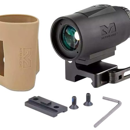 Meprolight USA 8016000200 MMX4 Micro Magnifier Black 4x24mm Picatinny Rail Mount, Includes Side Flip Mount