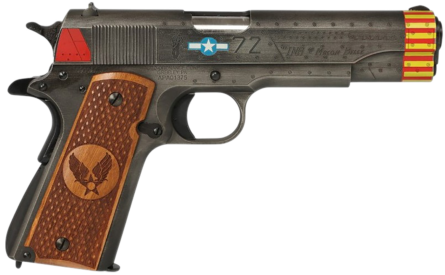 Auto-Ordnance 1911BKOC18 GI 1911 Red Tails 45 ACP 7+1 WWII