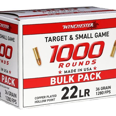 Winchester Ammo 22LR1KHP   22LR 36gr Plated Hollow Point 1000 Per Box/2 Case