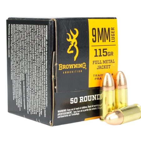 Browning Ammo B191800093   9mm 115gr Full Metal Jacket 50 Per Box/20 Case