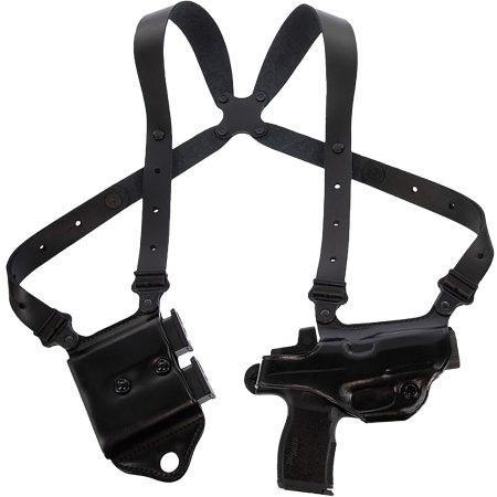 Galco MCII894RB Miami Classic II Shoulder System Shoulder Fits Chest Up To 56"/Sig P365 X Macro Black Steerhide  Right Hand