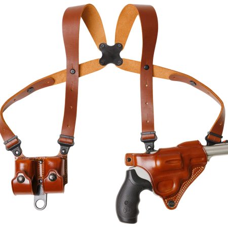 Galco MCII126 Miami Classic II Shoulder System Shoulder Size Fits Chest Up To 56"/S&W N Frame M29/629 Tan Steerhide Right Hand