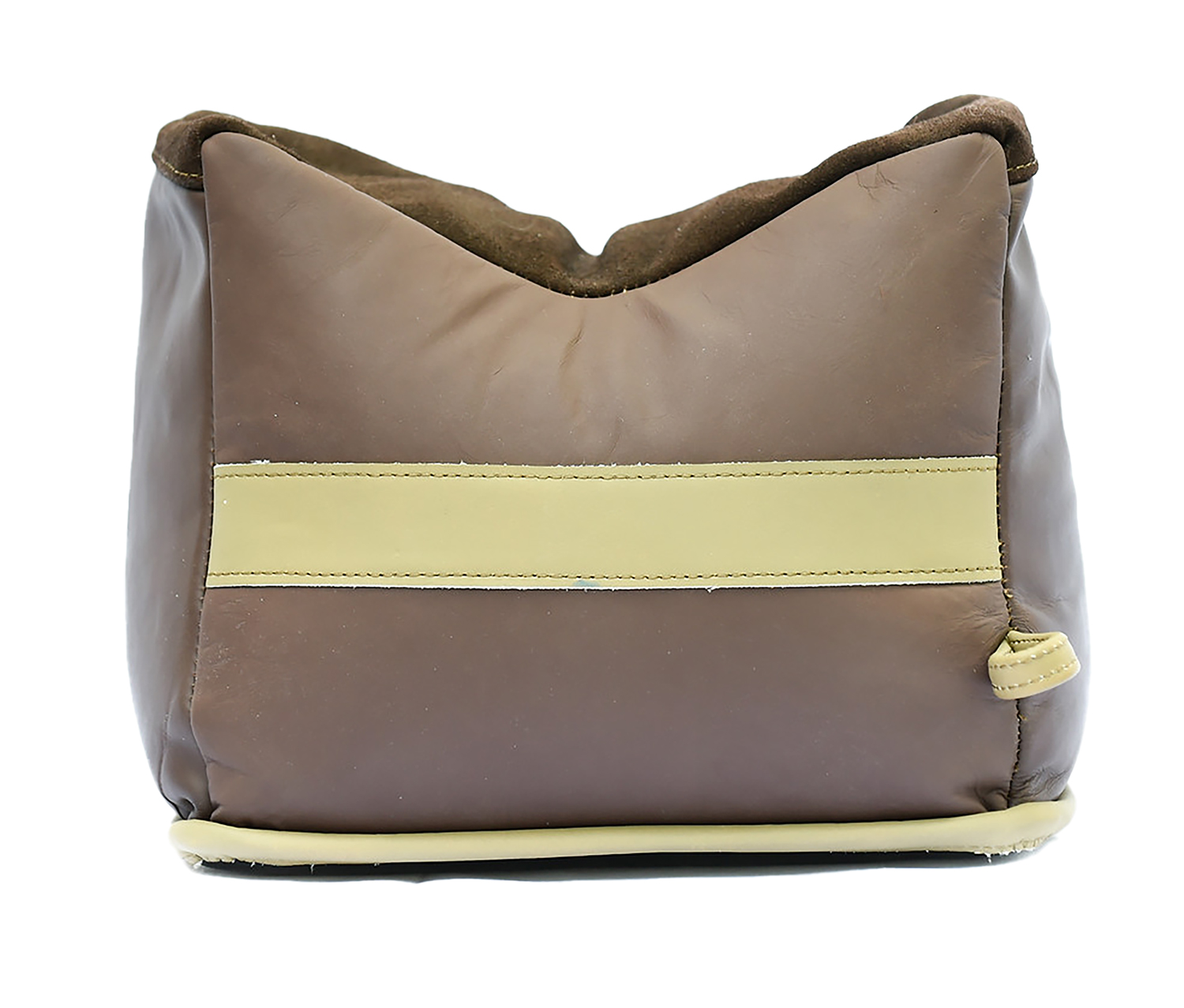 BenchMaster BMALBBLF Bench Bag Rifle Large Empty Brown Leather Front Bag .55 lbs