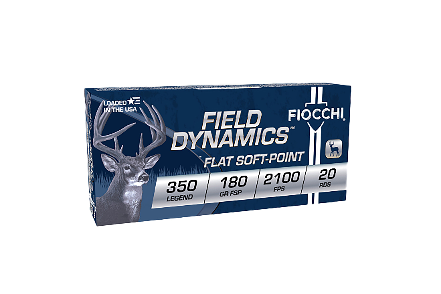 Fiocchi 350LB Field Dynamics 350Legend 180gr Flat Soft Point 20 Per Box/10 Case