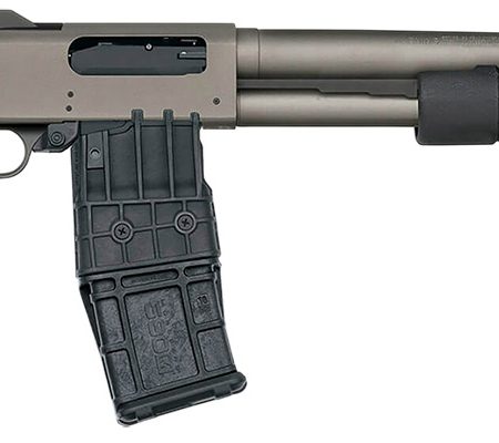 Mossberg 50219 590M  12 Gauge 10+1 18.50" Tungsten Gray Cerakote Barrel & Steel Drilled & Tapped Receiver, Magpul SGA Safety Orange Synthetic Stock