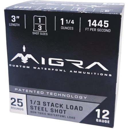 Migra Ammunitions M12SS13 Staxd  12Gauge 3" 1 1/4oz 1/3Shot 25 Per Box/10 Case