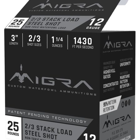 Migra Ammunitions M12SS23 Staxd  12Gauge 3" 1 1/4oz 2/3Shot 25 Per Box/10 Case