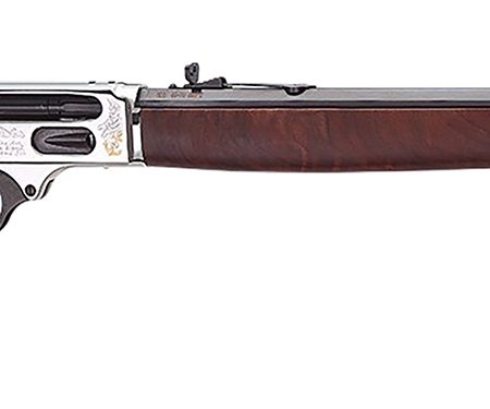 Henry H010BGMC Spirit Of The Corps  45-70 Gov 4+1 22" Black Octagon Barrel, Nickel Engraved w/24K Gold Inlay Brass Drilled & Tapped Receiver, American Walnut Straight Stock
