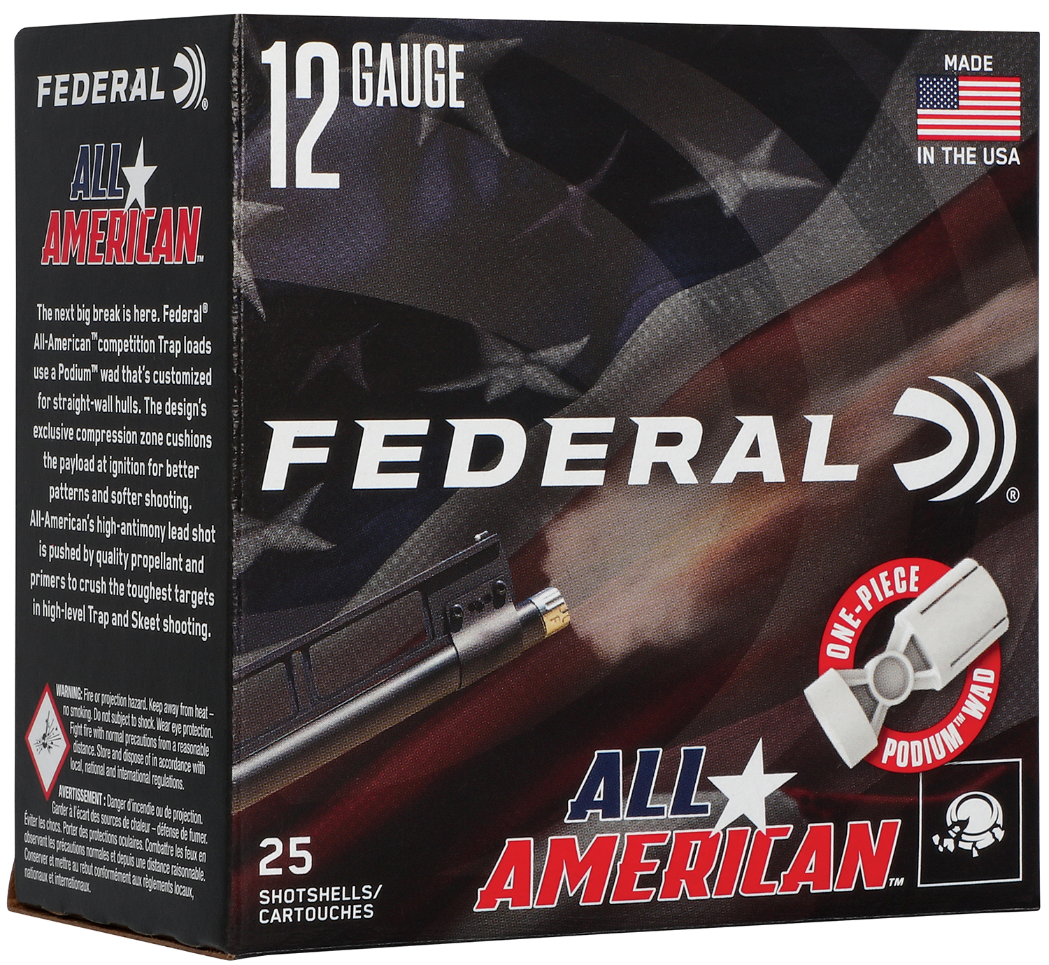 Federal FAA12L18 All-American 12Gauge 2.75" 1oz 8Shot 25 Per Box/10 Case