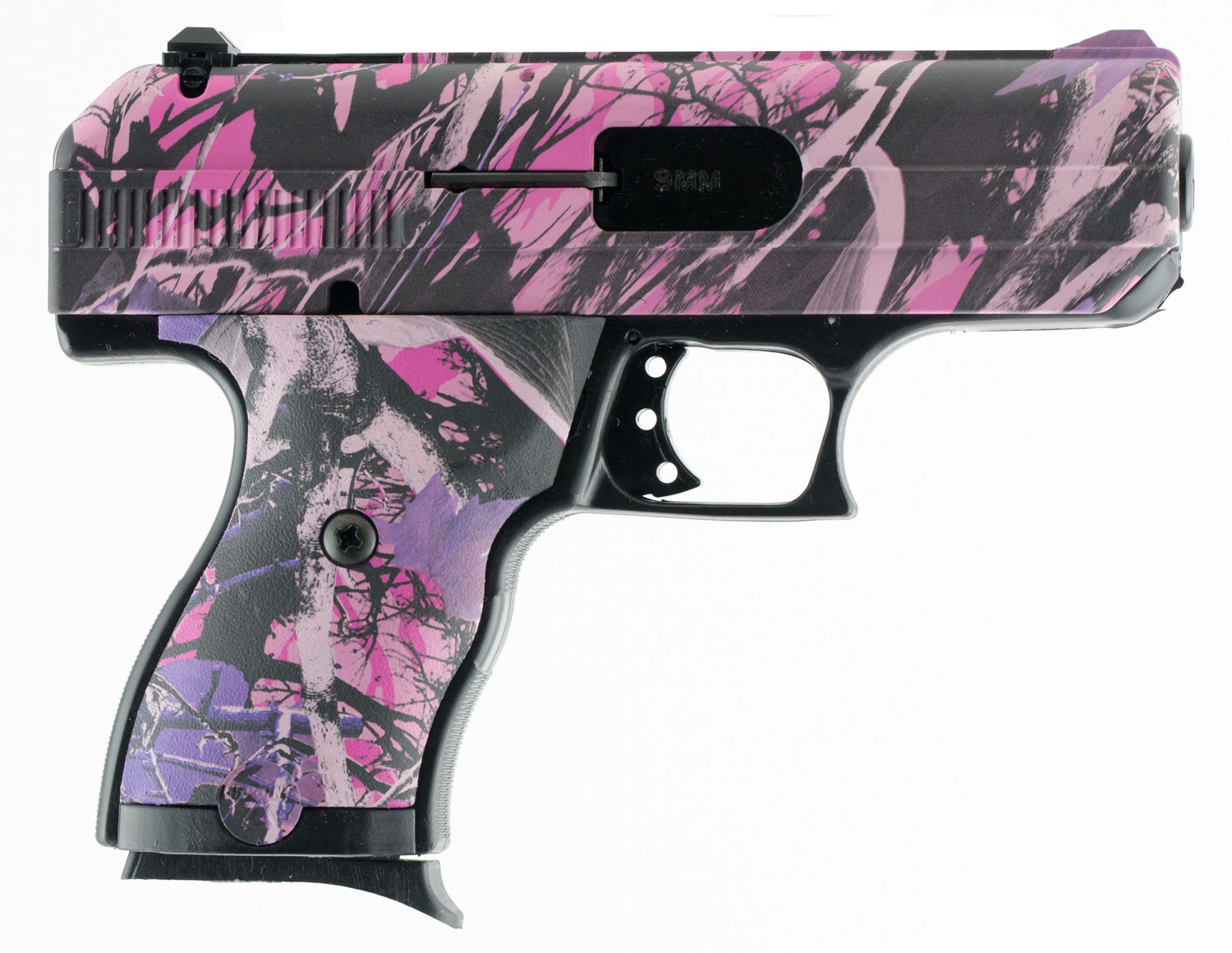 Hi-Point 916PI C9 9mm Luger 8+1, 3.50" Black Steel Barrel, Hydro-Dipped Pink Camo Serrated Steel Slide, Hydro-Dipped Pink Camo Polymer Frame & Grip