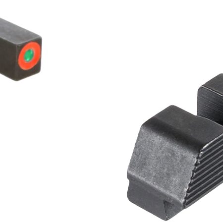 AmeriGlo GL433 Protector Sight Set for Glock  Green Tritium Orange Outline Front Sight-Black Serrated Rear Sight
