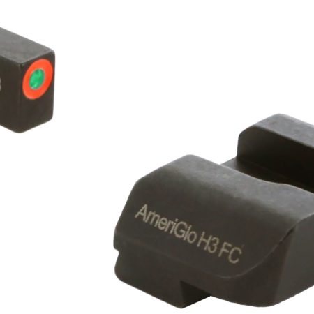 AmeriGlo GL201 i-Dot Sight  Set for Glock  Green Tritium Orange Outline Front Sight-Green Tritium Rear Sight