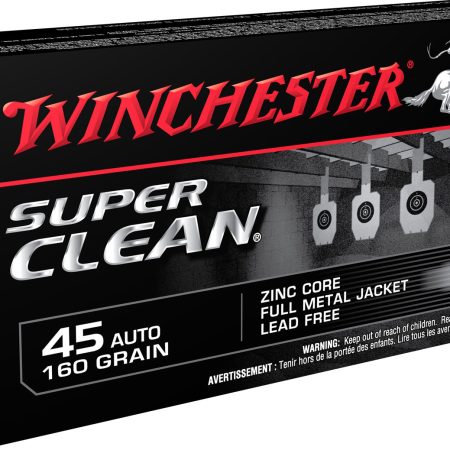 Winchester Ammo W45LF Super Clean  45ACP 160gr Lead Free Full Metal Jacket 50 Per Box/10 Case