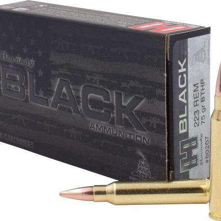 Hornady 80267 Black  223Rem 75gr Boat Tail Hollow Point 20 Per Box/10 Case